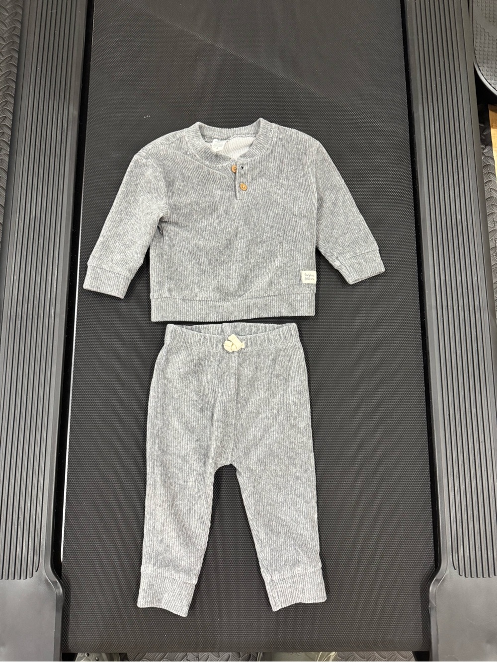 Carter's Gray Ribbed Two-Piece  Set